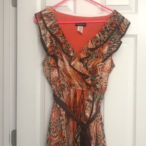 Orange and brown dress